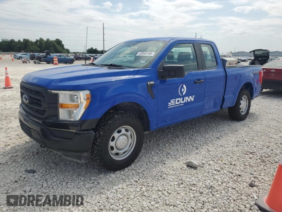 2021 Ford F-150 XL with VIN 1FTEX1EB1MKE59470, listed as a Copart auction lot 53046195 with 108,271 mi miles and Salvage title. Bid and sale history available at DreamBid. Image 1.