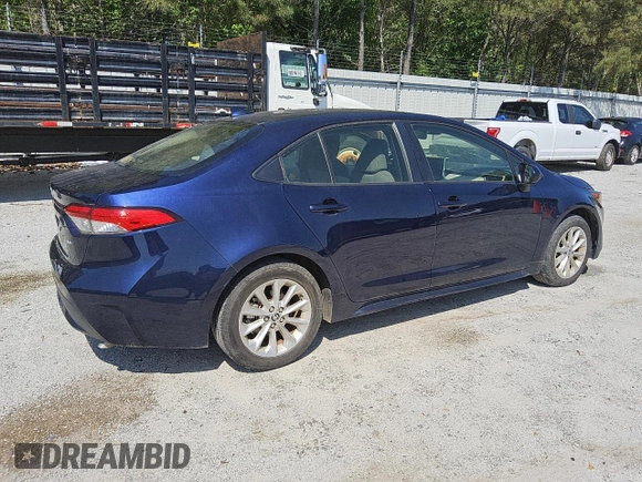 2021 Toyota Corolla LE with VIN JTDVPMAE9MJ122648, listed as a Copart auction lot 50896255 with 44,451 mi miles and Clean Title. Bid and sale history available at carsss.com. Image 3.
