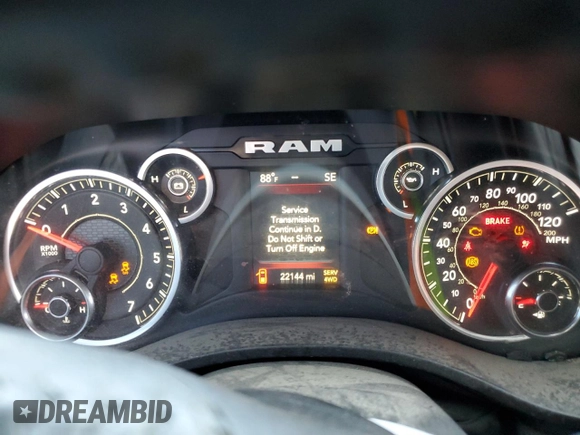 2023 Ram 1500 Big Horn with VIN 1C6RRFBG0PN535599, listed as a Copart auction lot 52746215 with 22,144 mi miles and Salvage Title. Bid and sale history available at carsss.com. Image 9.