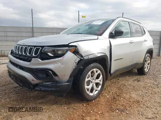 2024 Jeep Compass Latitude with VIN 3C4NJDBN9RT118616, listed as a IAAI auction lot 42030101 with 34,073 mi miles. Bid and sale history available at carsss.com. Image 2.
