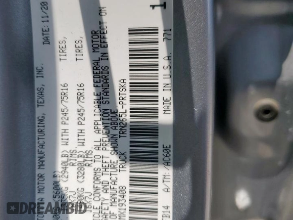 2021 Toyota Tacoma SR with VIN 5TFAX5GN2MX193408, listed as a Copart auction lot 57610355 with 51,557 mi miles and Salvage title. Bid and sale history available at DreamBid. Image 12.