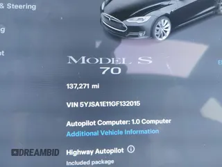 2016 Tesla Model S 70 with VIN 5YJSA1E11GF132015, listed as a IAAI auction lot 41408676 with 137,271 mi miles and . Bid and sale history available at DreamBid. Image 7.