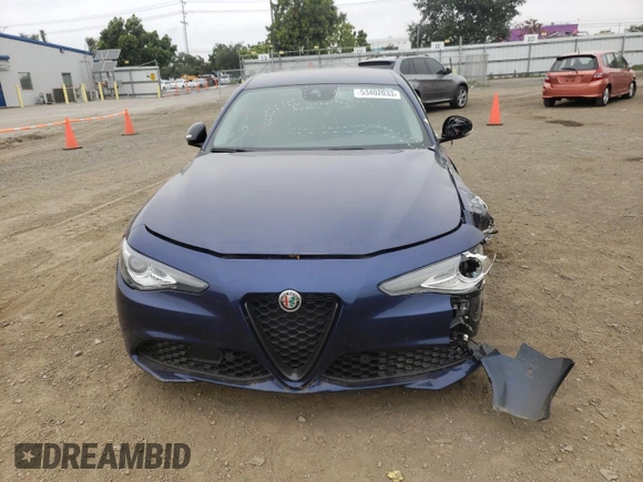 2021 Alfa Romeo Giulia with VIN ZARFAMAN5M7643777, listed as a Copart auction lot 53402033 with 19,227 mi miles. Bid and sale history available at carsss.com. Image 5.