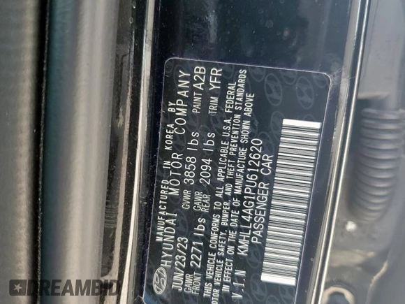 2023 Hyundai Elantra SE с VIN KMHLL4AG1PU612620, выставлен на аукционе Copart как лот 58023655 с пробегом 30 776 миль миль и Списание • Salvage title. История ставок и продаж доступна на DreamBid. Изображение 13.