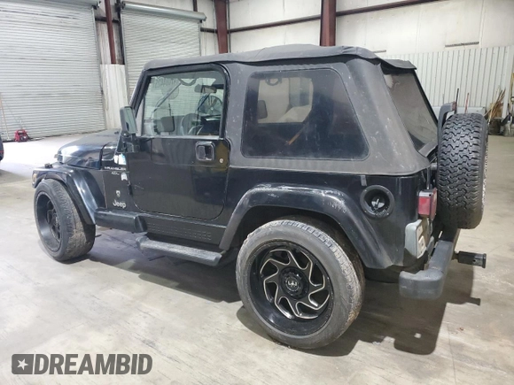 2001 Jeep Wrangler Sport with VIN 1J4FA49S01P352257, listed as a Copart auction lot 47084425 with 114,414 mi miles and Salvage Title. Bid and sale history available at carsss.com. Image 2.