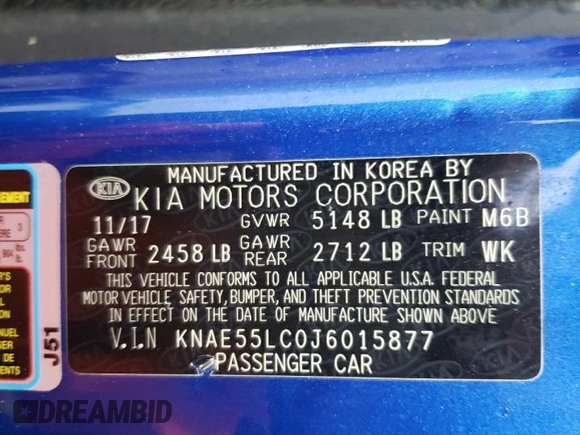 2018 Kia Stinger GT2 with VIN KNAE55LC0J6015877, listed as a Copart auction lot 84607304 with 56,230 mi miles and Salvage Title. Bid and sale history available at DreamBid. Image 13.