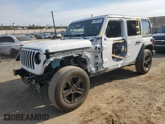 2022 Jeep Wrangler Unlimited Sport with VIN 1C4HJXDN3NW242297, listed as a Copart auction lot 47388715 with 17,098 mi miles and Salvage title. Bid and sale history available at DreamBid. Image 1.