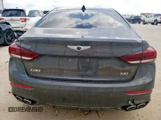 2018 Genesis G80 Sport with VIN KMHGN4JB0JU255874, listed as a Copart auction lot 54160365 with 97,440 mi miles and Salvage title. Bid and sale history available at DreamBid. Image 6.