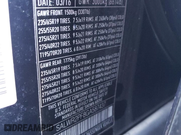 2016 Land Rover Range Rover Sport HSE z VIN SALWR2PF8GA587437, wystawiony jako Copart lot #62377945 z przebiegiem 72 048 mil mil oraz Czysty tytuł • Clean title. Historia ofert i sprzedaży dostępna na DreamBid. Obrazek 13.