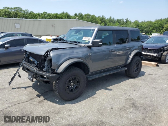 2022 Ford Bronco z VIN 1FMEE5DP6NLB28658, wystawiony jako Copart lot #60632405 z przebiegiem 28 221 mil mil oraz Szkoda całkowita • Salvage title. Historia ofert i sprzedaży dostępna na DreamBid. Obrazek 1.