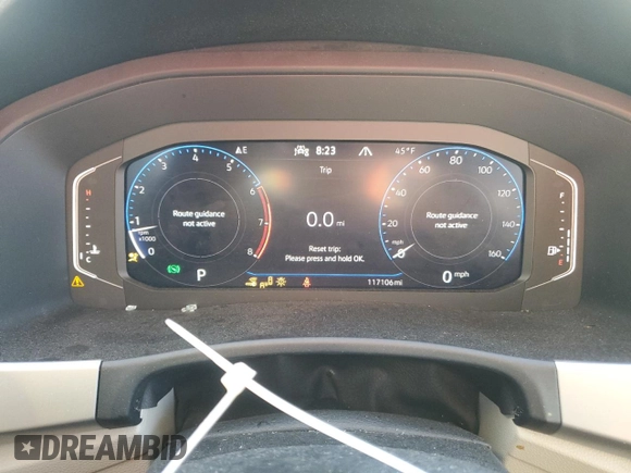 2021 Volkswagen Atlas SEL with VIN 1V2BP2CAXMC587654, listed as a Copart auction lot 49255785 with 117,106 mi miles and Salvage title. Bid and sale history available at DreamBid. Image 9.
