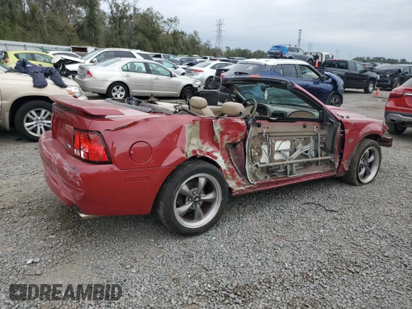 2003 Ford Mustang GT Deluxe with VIN 1FAFP45XX3F332392, listed as a Copart auction lot 87612555 with 0 mi miles and Salvage Title. Bid and sale history available at carsss.com. Image 3.