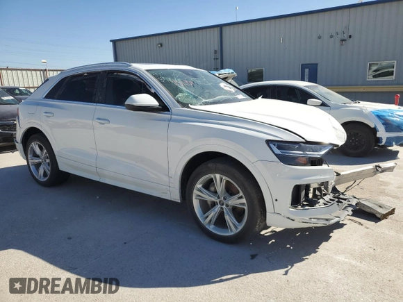 2021 Audi Q8 Premium Plus with VIN WA1BVAF18MD032042, listed as a Copart auction lot 47870175 with 65,764 mi miles and Salvage Title. Bid and sale history available at carsss.com. Image 4.