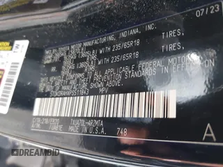 2023 Toyota Highlander L with VIN 5TDKDRAHXPS511843, listed as a IAAI auction lot 42497942 with 41,554 mi miles and . Bid and sale history available at DreamBid. Image 9.