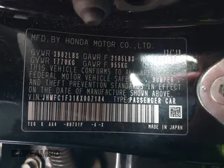 2019 Honda Civic Sedan EX with VIN JHMFC1F31KX007184, listed as a IAAI auction lot 41466241 with 81,159 mi miles. Bid and sale history available at carsss.com. Image 9.