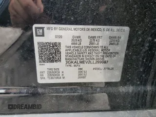 2020 GMC Terrain SLE with VIN 3GKALMEV2LL299087, listed as a Copart auction lot 60545425 with 88,199 mi miles and Salvage title. Bid and sale history available at DreamBid. Image 14.