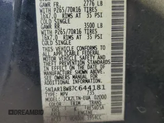 2007 Nissan Pathfinder SE with VIN 5N1AR18W87C644181, listed as a Copart auction lot 82794994 with 0 mi miles and Salvage Title. Bid and sale history available at carsss.com. Image 14.