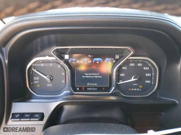 2020 GMC Sierra 1500 AT4 with VIN 3GTU9EET9LG381659, listed as a Copart auction lot 48115795 with 46,825 mi miles and Salvage Title. Bid and sale history available at carsss.com. Image 9.