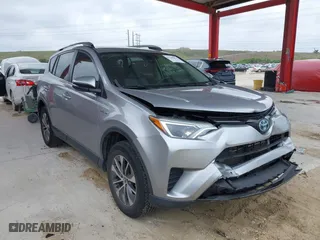 2018 Toyota RAV4 Hybrid LE Plus with VIN JTMRJREV7JD183808, listed as a IAAI auction lot 41769062 with 92,490 mi miles. Bid and sale history available at carsss.com. Image 1.