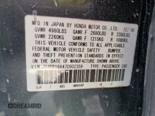 2007 Acura RL Tech Pkg with VIN JH4KB16647C002359, listed as a Copart auction lot 49576285 with 0 mi miles and Salvage Title. Bid and sale history available at carsss.com. Image 14.