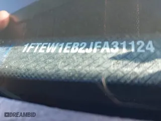2018 Ford F-150 XL with VIN 1FTEW1EB2JFA31124, listed as a IAAI auction lot 41301073 with 55,858 mi miles. Bid and sale history available at carsss.com. Image 9.