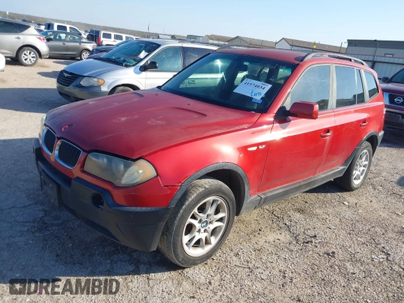 2005 BMW X3 2.5i with VIN WBXPA73495WC50768, listed as a IAAI auction lot 41574034 with 192,627 mi miles. Bid and sale history available at carsss.com. Image 2.