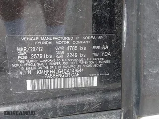 2012 Hyundai Azera with VIN KMHFH4JG4CA149544, listed as a IAAI auction lot 41499854 with 157,302 mi miles. Bid and sale history available at carsss.com. Image 9.
