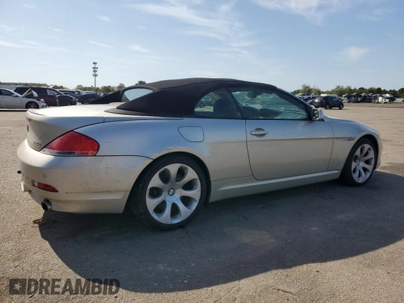 2007 BMW 6 Series 650i with VIN WBAEK13507CN84404, listed as a Copart auction lot 73525244 with 156,497 mi miles and Salvage Title. Bid and sale history available at DreamBid. Image 3.