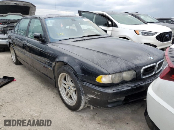 2001 BMW 7 Series 740iL with VIN WBAGH834X1DP25164, listed as a Copart auction lot 77939404 with 0 mi miles and Non Repairable. Bid and sale history available at carsss.com. Image 4.