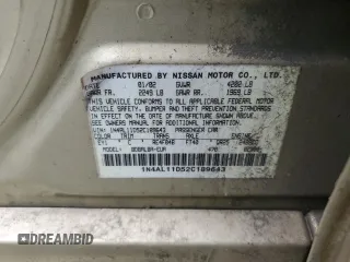 2002 Nissan Altima S with VIN 1N4AL11D52C189643, listed as a Copart auction lot 55979065 with Not provided miles and Salvage title. Bid and sale history available at DreamBid. Image 13.