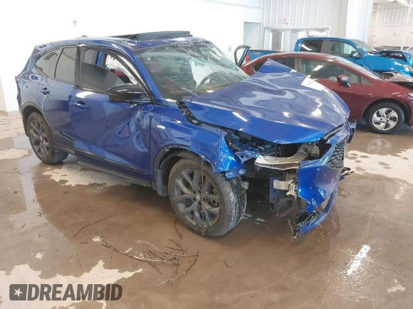 2022 Acura MDX w/A-Spec Package with VIN 5J8YE1H02NL030011, listed as a IAAI auction lot 41240222 with 1 mi miles. Bid and sale history available at carsss.com. Image 1.