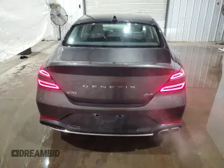 2023 Genesis G70 2.0T with VIN KMTG34TA1PU131167, listed as a Copart auction lot 80670154 with 27,980 mi miles and Clean Title. Bid and sale history available at DreamBid. Image 6.