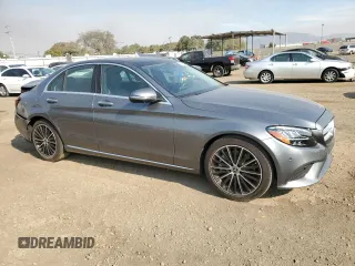 2021 Mercedes-Benz C 300 with VIN W1KWF8DBXMR638766, listed as a Copart auction lot 42577795 with 19,507 mi miles and Salvage Title. Bid and sale history available at carsss.com. Image 4.