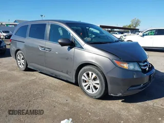 2015 Honda Odyssey EX-L z VIN 5FNRL5H69FB010542, wystawiony jako IAAI lot #41190350 z przebiegiem 121 268 mil mil oraz . Historia ofert i sprzedaży dostępna na DreamBid. Obrazek 1.
