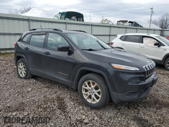 2015 Jeep Cherokee Sport with VIN 1C4PJMABXFW776256, listed as a Copart auction lot 49833705 with 216,170 mi miles and Clean Title. Bid and sale history available at carsss.com. Image 4.