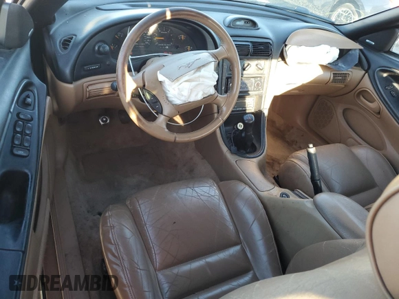 1996 Ford Mustang GT with VIN 1FALP45XXTF235504, listed as a Copart auction lot 45662595 with 57,849 mi miles and Salvage title. Bid and sale history available at DreamBid. Image 8.