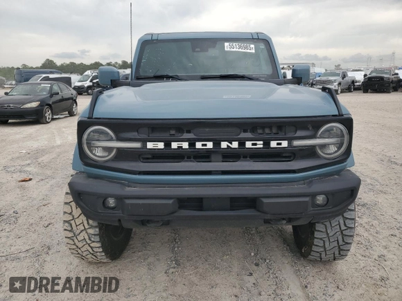 2022 Ford Bronco with VIN 1FMDE5BH1NLB59971, listed as a Copart auction lot 55136985 with 40,398 mi miles and Salvage Title. Bid and sale history available at carsss.com. Image 5.