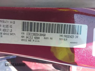 2016 Chrysler 200 S z VIN 1C3CCCBB2GN180460, wystawiony jako IAAI lot #41860787 z przebiegiem 105 236 mil mil oraz . Historia ofert i sprzedaży dostępna na DreamBid. Obrazek 9.