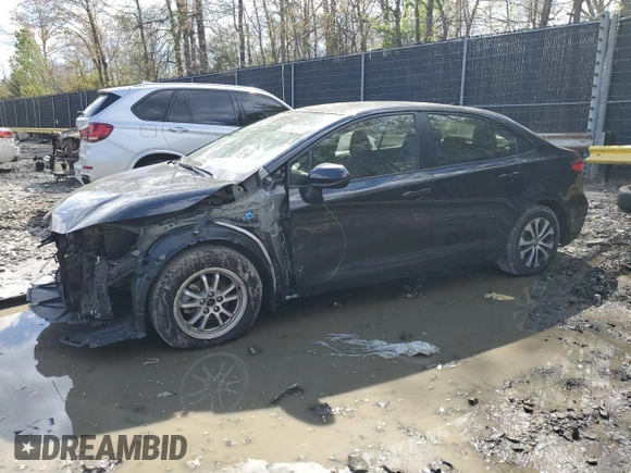 2021 Toyota Corolla Hybrid LE with VIN JTDEAMDE1MJ002887, listed as a Copart auction lot 53092595 with 65,547 mi miles and Salvage Title. Bid and sale history available at carsss.com. Image 1.