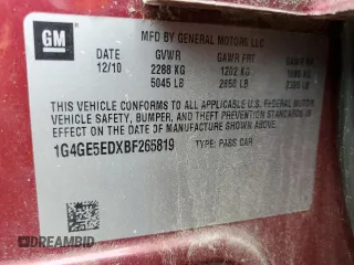 2011 Buick LaCrosse CXS with VIN 1G4GE5EDXBF265819, listed as a Copart auction lot 50007055 with 72,915 mi miles and Salvage Title. Bid and sale history available at carsss.com. Image 12.