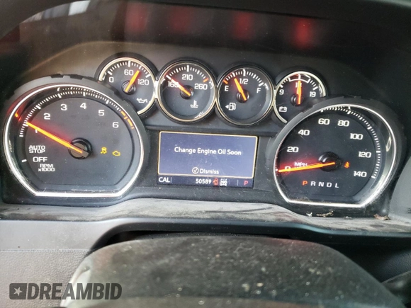 2020 Chevrolet Silverado 1500 LT with VIN 1GCRYDED3LZ135203, listed as a Copart auction lot 48203185 with 50,589 mi miles and Salvage Title. Bid and sale history available at carsss.com. Image 9.