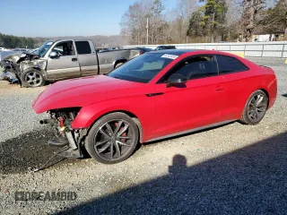 2018 Audi S5 Coupe Premium Plus with VIN WAUP4AF59JA002639, listed as a Copart auction lot 46103855 with 76,706 mi miles and Salvage Title. Bid and sale history available at carsss.com. Image 1.