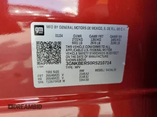 2024 Chevrolet Blazer RS с VIN 3GNKBERS0RS210714, выставлен на аукционе Copart как лот 60377765 с пробегом 15 915 миль миль и На запчасти • Non repairable. История ставок и продаж доступна на DreamBid. Изображение 13.
