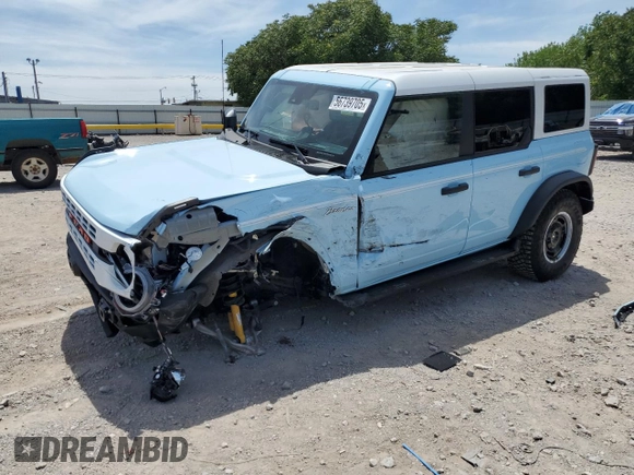 2024 Ford Bronco Heritage Limited Edition z VIN 1FMEE4GP4RLA74109, wystawiony jako Copart lot #56739705 z przebiegiem 6 656 mil mil oraz Szkoda całkowita • Salvage title. Historia ofert i sprzedaży dostępna na DreamBid. Obrazek 1.