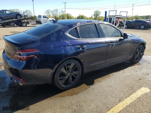 2023 Genesis G70 2.0T with VIN KMTG34TA2PU121358, listed as a Copart auction lot 74600484 with 12,368 mi miles and Clean Title. Bid and sale history available at carsss.com. Image 3.