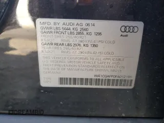 2015 Audi SQ5 Premium Plus with VIN WA1CGAFP0FA012195, listed as a Copart auction lot 69400444 with 0 mi miles and Salvage Title. Bid and sale history available at carsss.com. Image 14.