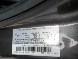 2012 Mazda Mazda3 i Touring with VIN JM1BL1VG9C1511684, listed as a Copart auction lot 88691805 with 158,957 mi miles and Salvage Title. Bid and sale history available at carsss.com. Image 13.