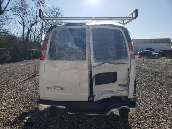 2019 GMC Savana Cargo Van with VIN 1GTW7AFG6K1294520, listed as a Copart auction lot 83498774 with 145,685 mi miles and Salvage Title. Bid and sale history available at carsss.com. Image 6.