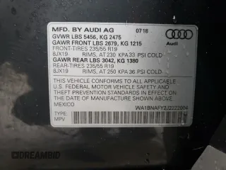2018 Audi Q5 Premium Plus with VIN WA1BNAFY2J2222004, listed as a Copart auction lot 73378582 with 31,553 mi miles. Bid and sale history available at carsss.com. Image 14.