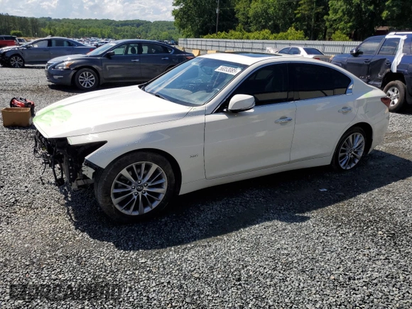 2020 Infiniti Q50 Luxe z VIN JN1EV7AP0LM206429, wystawiony jako Copart lot #56853085 z przebiegiem 126 636 mil mil oraz Szkoda całkowita • Salvage title. Historia ofert i sprzedaży dostępna na DreamBid. Obrazek 1.